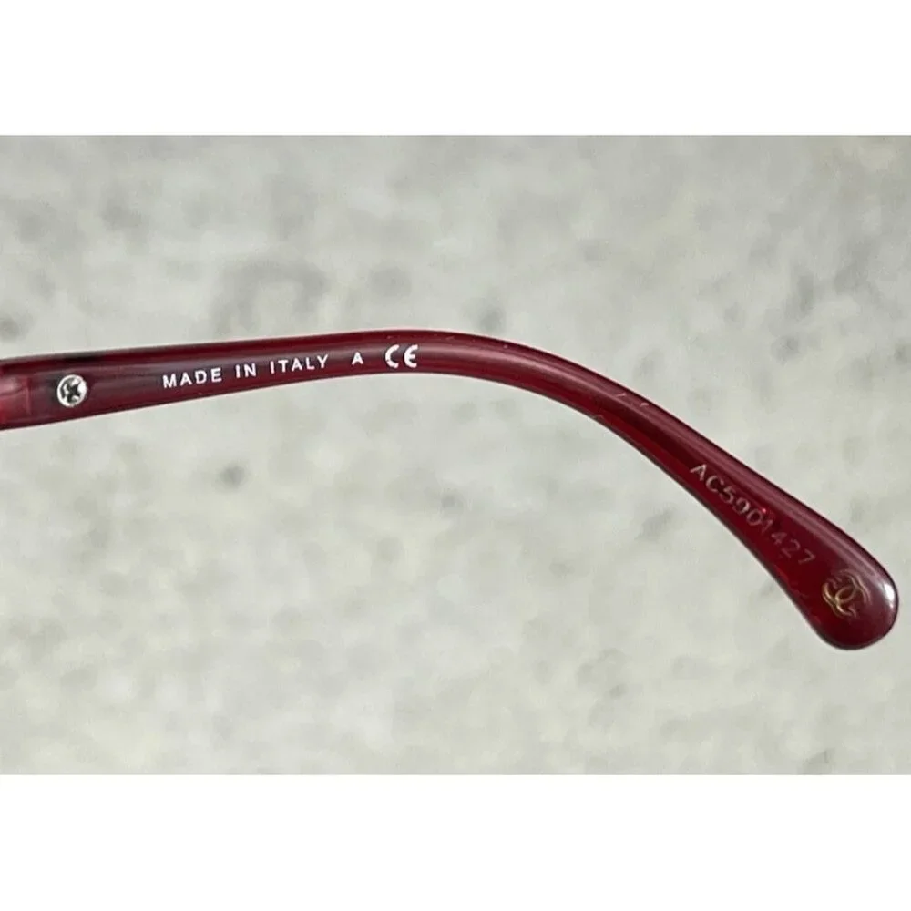 Chanel 2153 c.415 Marble Red Eyeglasses Collection Miroir Frames 53-16-135 Italy